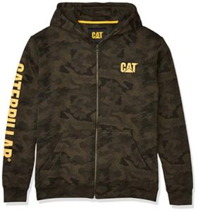 caterpillar mens full zip (regular and big & tall sizes) hooded sweatshirt, night camo, xx-large us