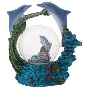 Swimming Dolphin Family Figurine 45MM Glitter Snow Globe Decoration