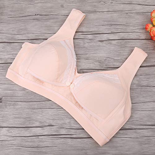 AYNEFY Nursing Bra Lightly Padded Cotton Nursing Breast Feeding Prevent Sagging Pregnant(M(34=75)-Beige)