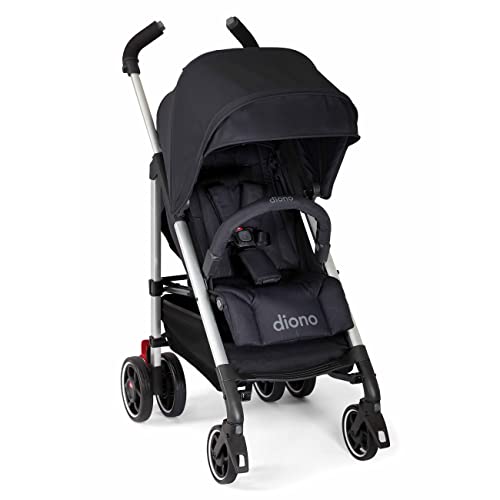 Diono Flexa Umbrella Stroller from Infant to Toddler, Freestanding Slim Fold, Lightweight Umbrella Stroller with Canopy, XL Storage Basket, Black Midnight