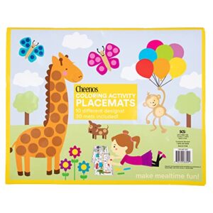 scs direct cheerios tear-off kids activity placemats 30 pack (10 designs)- educational disposable table place mats (13" x 10.5") - use with cheerios for even more fun!