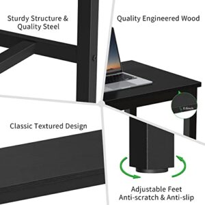 Mr IRONSTONE Bar Table, 39" Pub Table High Top Table Rectangular Bar Height Table Sofa Console Table Dining Coffee Table, for Narrow Space, Living Room, Sturdy Metal Frame, Easy to Set Up, Black