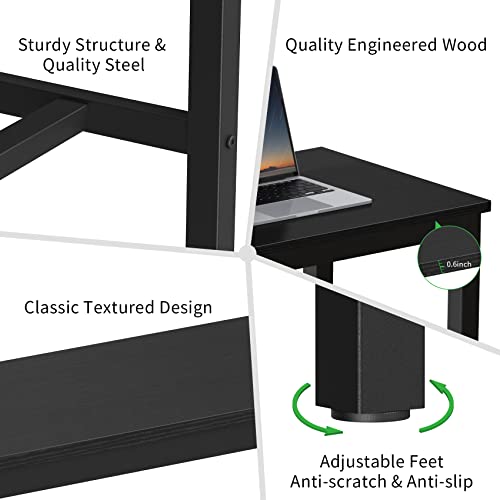 Mr IRONSTONE Bar Table, 39" Pub Table High Top Table Rectangular Bar Height Table Sofa Console Table Dining Coffee Table, for Narrow Space, Living Room, Sturdy Metal Frame, Easy to Set Up, Black