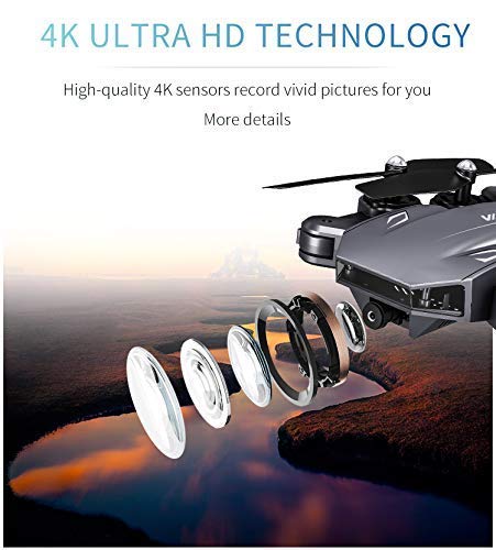 VISUO XS816 4k Drone with Camera Live Video, Teeggi WiFi FPV RC Quadcopter with 4k Camera Foldable Drone for Beginners - Altitude Hold Headless Mode One Key Off/Landing APP Control Long Flight Time