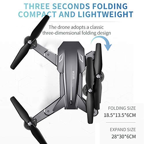 VISUO XS816 4k Drone with Camera Live Video, Teeggi WiFi FPV RC Quadcopter with 4k Camera Foldable Drone for Beginners - Altitude Hold Headless Mode One Key Off/Landing APP Control Long Flight Time