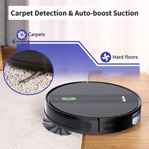 iMartine Robot Vacuum and Mop Cleaner with Boundary Strips, 2200Pa Strong Suction, Quiet, Slim, Self-Charging Robotic Vacuums, Ideal for Pet Hair, Hard Floors, Medium Pile Carpets, Works with Alexa