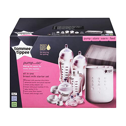 Tommee Tippee Pump & Go Complete Breast Milk Feeding Starter Set