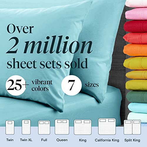 LuxClub 6 PC Queen Sheet Set, Bamboo Sheets Queen Size, Deep Pockets 18" Eco Friendly Wrinkle Free Cooling Bed Sheets Machine Washable Hotel Bedding Silky Soft - Aqua Queen