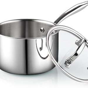 Cook N Home 7-Piece Tri-Ply Clad Stainless Steel Cookware Set, Silver,2644