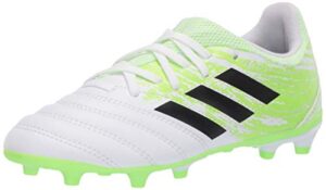 adidas men's copa 20.3 firm ground soccer shoe, white/black/signal green, 7.5 m us