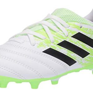 adidas Men's Copa 20.3 Firm Ground Soccer Shoe, White/Black/Signal Green, 7.5 M US