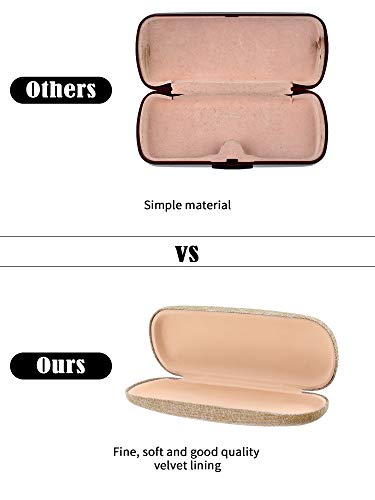 3 Sets Hard Shell Eyeglasses Case Fabric Portable Drawstring Bag with Cleaning Cloth for Glass Storage