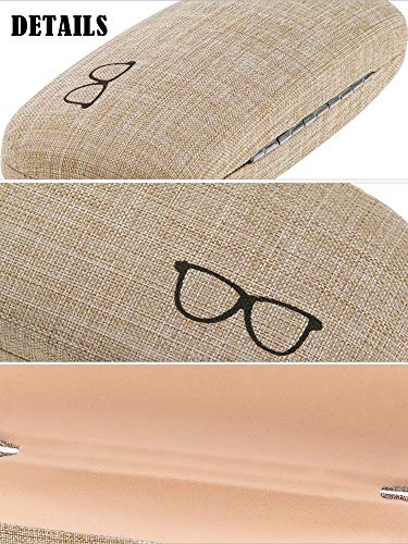 3 Sets Hard Shell Eyeglasses Case Fabric Portable Drawstring Bag with Cleaning Cloth for Glass Storage