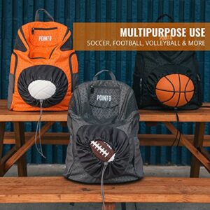 POINT3 Basketball Backpack Road Trip 2.0, Bag with Drawstring for Soccer, Volleyball & More, Compartments for Shoes, Water, & Clothes, Water Resistant Equipment Bag, Unisex Sports Backpack - Grey