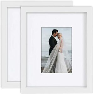 picture frames 8x10 white 2 pack nature solid wood for wall mounting and tabletop display