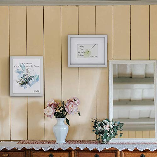 Picture Frames 8x10 White 2 Pack Nature Solid Wood for Wall Mounting and Tabletop Display