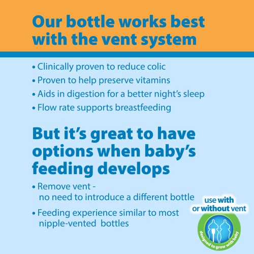 Dr. Brown's Options Glass Wide-Neck Baby Bottles, 2-Pack, 9 oz