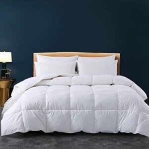 cozynight down alternative comforter-all season queen comforter duvet insert with corner tabs-breathable-diamond stitched reversible white comforter 90x90 inches