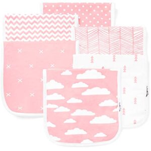 baebae goods burp cloths for baby girl - ultra absorbent burping rags - anti shrink unisex burpy clothes - super soft jersey cotton, large 21"x10" - thick for newborn cloth diapers - 6 pack