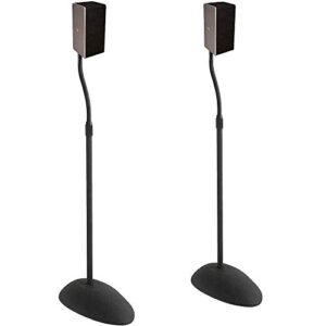 echogear speaker stands pair - height adjustable with universal compatibility - works with vizio, klipsch, bose, sony & more - includes built-in cable management - great for surround sound setups