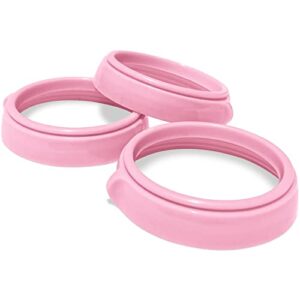 Baby Bottle Collar Rings for Comotomo Baby Bottles | Compatible with 5 Ounce and 8 Ounce Comotomo Baby Bottle | Replacement Bottle Collar, 3 Pack (Pink)