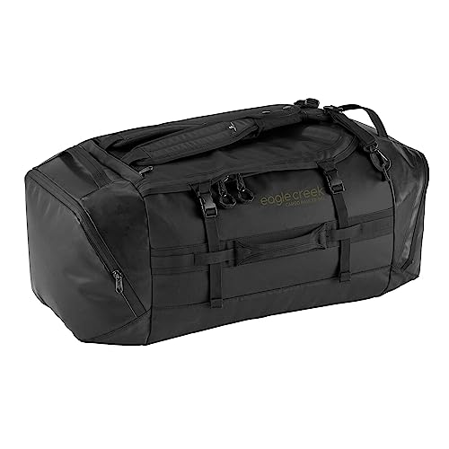 Eagle Creek Cargo Hauler 40L Duffel Bag for Travel with Made with Water-Repellent, Abrasion-Resistant TPU Fabric with Backpack Straps and U-Lid with Storm Flaps, Jet Black