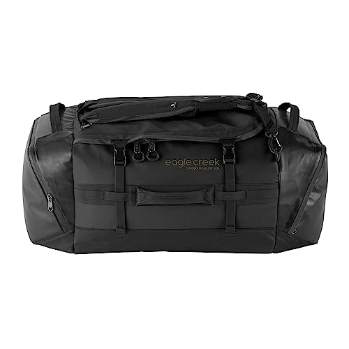 Eagle Creek Cargo Hauler 40L Duffel Bag for Travel with Made with Water-Repellent, Abrasion-Resistant TPU Fabric with Backpack Straps and U-Lid with Storm Flaps, Jet Black