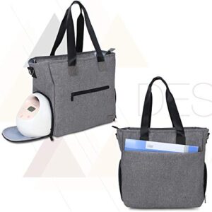 Teamoy Breast Pump Tote Bag Compatible for Spectra S1, S2, Medela, Pumping Bag for Breast Pump Parts, Cooler Bag, Laptop(Up to 14'') and More, Dark Gray (Bag Only)