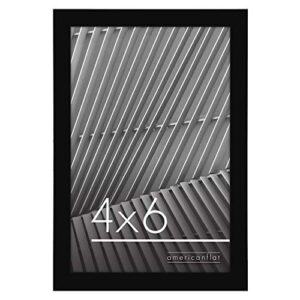 americanflat 4x6 picture frame in black - thin border photo frame with shatter resistant glass - horizontal and vertical formats for wall and tabletop
