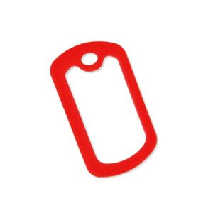 bulk military gi dog tag silencer rubber silicone cover, red, 25 pc