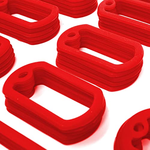 Bulk Military GI Dog Tag Silencer Rubber Silicone Cover, Red, 25 pc