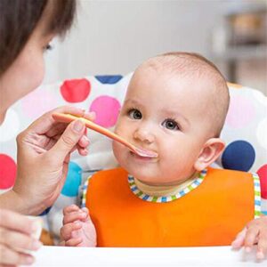 4 Pack Baby Spoon Kirecoo Soft-Tip First Stage Silicone Self Feeding Training Spoons for Baby Led Weaning with 2 Cases for Infant Baby, Best Infant Set