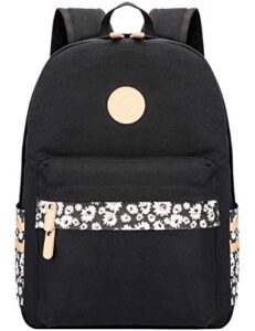 mygreen casual style canvas backpack/school bag/travel daypack black
