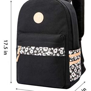 mygreen Casual Style Canvas Backpack/School Bag/Travel Daypack Black