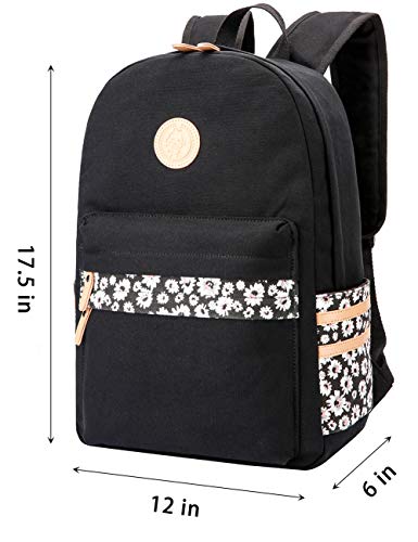 mygreen Casual Style Canvas Backpack/School Bag/Travel Daypack Black