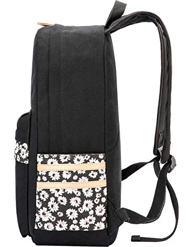 mygreen Casual Style Canvas Backpack/School Bag/Travel Daypack Black