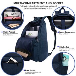 OMOUBOI 14 Inch Backpack for Women Travel Backpack College Backpack Men Backpack Waterproof Backpack for Travel,Work, Business - Blue…