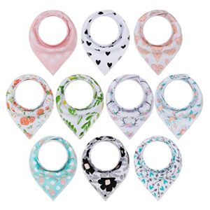 10-pack baby girl bandana drool bibs gift set for drooling teething by miiyoung
