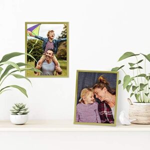 Americanflat 8.5x11 Picture Frame in Gold - Thin Border Photo Frame with Shatter Resistant Glass - Horizontal and Vertical Formats for Wall and Tabletop