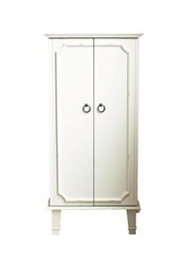 hives and honey cabby fully locking jewelry armoire, white