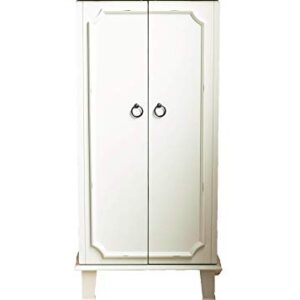 Hives and Honey Cabby Fully Locking Jewelry Armoire, WHITE