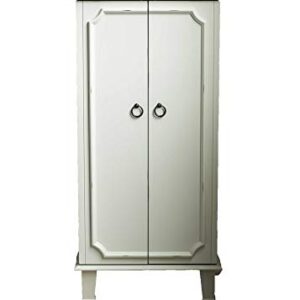 Hives and Honey Cabby Fully Locking Jewelry Armoire, WHITE