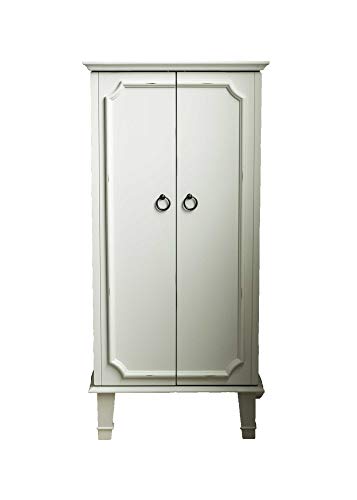 Hives and Honey Cabby Fully Locking Jewelry Armoire, WHITE