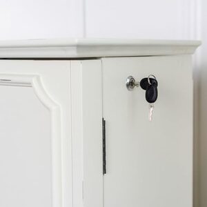 Hives and Honey Cabby Fully Locking Jewelry Armoire, WHITE