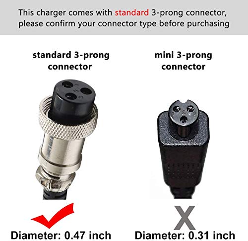 24V Electronic Scooter Battery Charger for Razor E100 MX350 E200 E300 E300S E500 E125 E150 E175 E225S E325S PR200, Pocket Mod, Sports Mod, and Dirt Quad