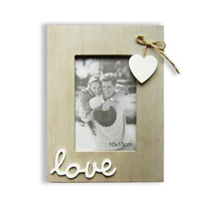 vintage picture frames for love 4x6 -rustic heart photo frame for couple ,bride,boyfriend,family -table and wall decor