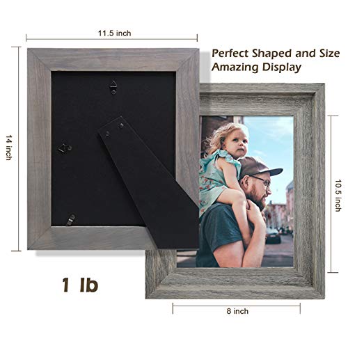 Eosglac Rustic 8.5x11 Picture Frame, Wooden Farmhouse Photo Frames, Handmade, Weathered Gray