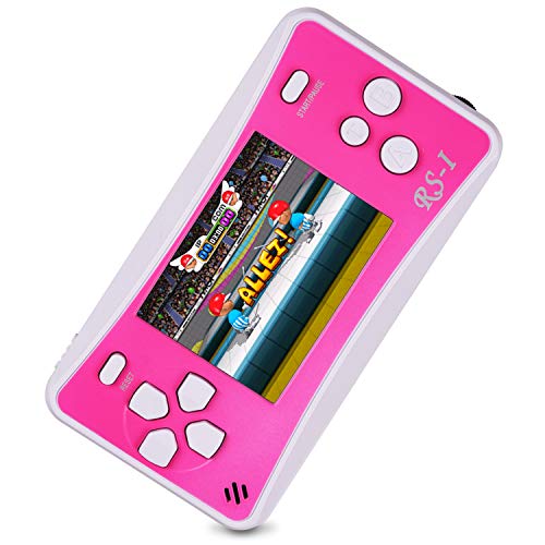 Portable Handheld Games for Kids 2.5" LCD Screen Game TV Output Arcade Gaming Player System Built in 152 Classic Retro Video Games Birthday for Your Boys Girls- (Pink)