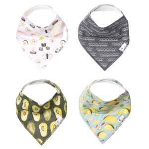 copper pearl baby bandana drool bibs for drooling and teething 4 pack gift set “baja