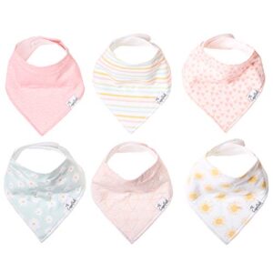 copper pearl baby bandana drool bibs for drooling and teething 6 pack gift set for girls “sunny set